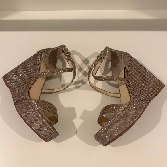 Sparkle Wedge Holiday Sandal Jessica Simpson 7.5 NWT - Picture 8 of 10